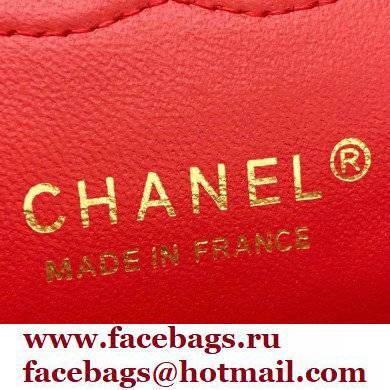 Chanel Tweed Medium Classic Flap Bag Red 2022