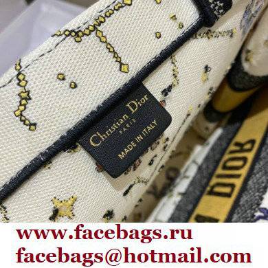 Dior Large Book Tote Bag in Latte Multicolor Pixel Zodiac Embroidery 2022