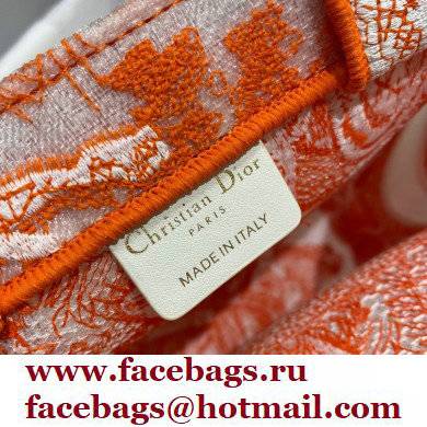 Dior Small Book Tote Bag in Toile de Jouy Transparent Canvas Fluorescent Orange 2022