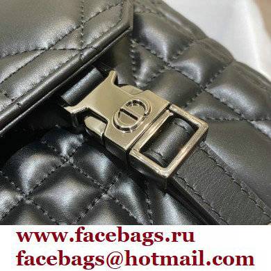 Dior Small Diorcamp Bag in Macrocannage Calfskin Black 2022