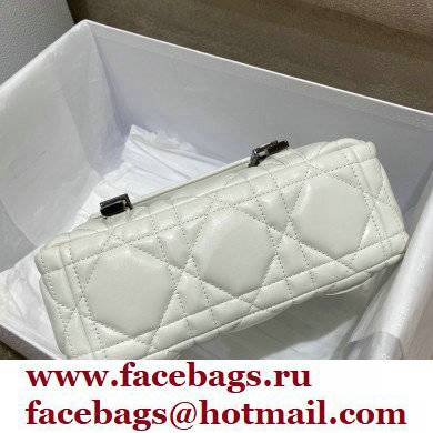 Dior Small Diorcamp Bag in Macrocannage Calfskin White 2022