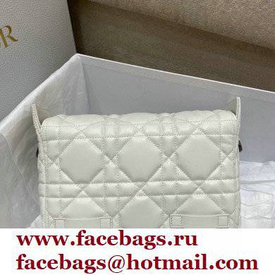 Dior Small Diorcamp Bag in Macrocannage Calfskin White 2022