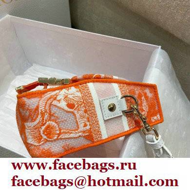 Dior Small Diorcamp Bag in Toile de Jouy Transparent Canvas Fluorescent Orange 2022