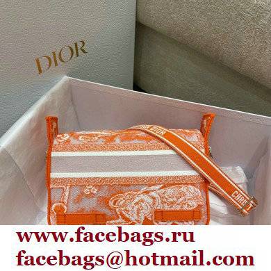 Dior Small Diorcamp Bag in Toile de Jouy Transparent Canvas Fluorescent Orange 2022