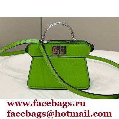 Fendi padded nappa leather Peekaboo ISeeU Micro Bag Green 2022