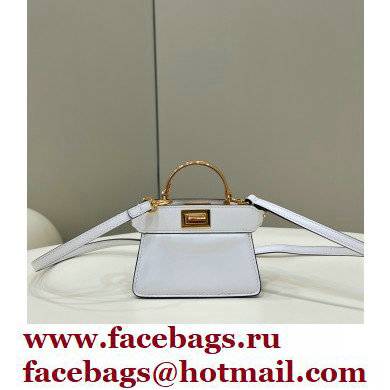 Fendi padded nappa leather Peekaboo ISeeU Micro Bag White 2022