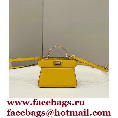 Fendi padded nappa leather Peekaboo ISeeU Micro Bag Yellow 2022