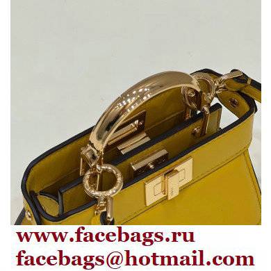 Fendi padded nappa leather Peekaboo ISeeU Micro Bag Yellow 2022