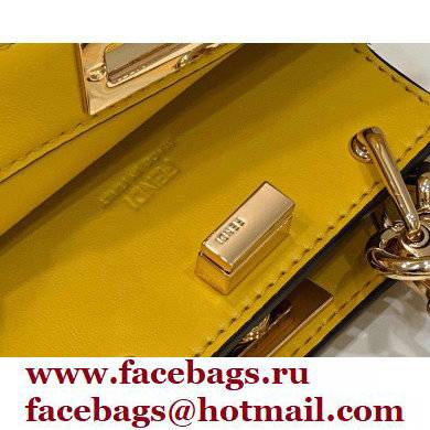 Fendi padded nappa leather Peekaboo ISeeU Micro Bag Yellow 2022