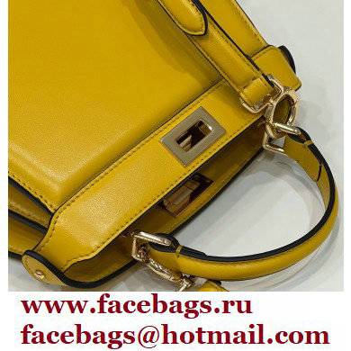 Fendi padded nappa leather Peekaboo ISeeU Petite Bag Yellow 2022