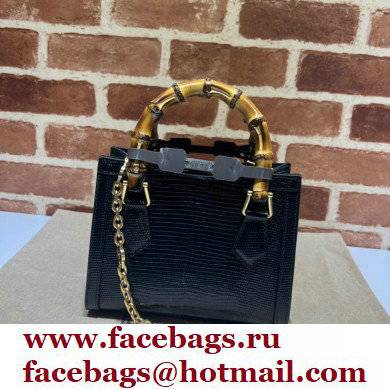 Gucci Diana lizard mini Top Handle bag 675800 Black 2022