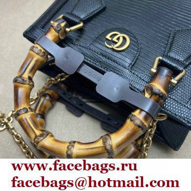 Gucci Diana lizard mini Top Handle bag 675800 Black 2022