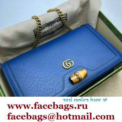 Gucci Diana mini bag with bamboo 696817 Blue 2022