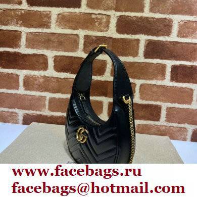 Gucci GG Marmont half-moon-shaped mini bag 699514 Black 2022