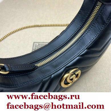 Gucci GG Marmont half-moon-shaped mini bag 699514 Black 2022