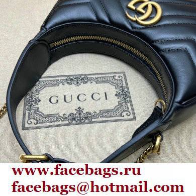 Gucci GG Marmont half-moon-shaped mini bag 699514 Black 2022