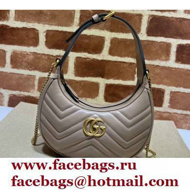 Gucci GG Marmont half-moon-shaped mini bag 699514 Nude 2022