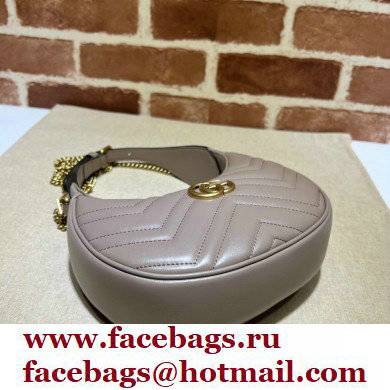 Gucci GG Marmont half-moon-shaped mini bag 699514 Nude 2022