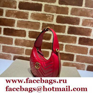 Gucci GG Marmont half-moon-shaped mini bag 699514 Red 2022