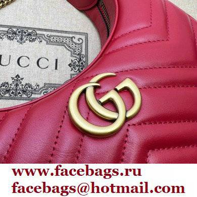 Gucci GG Marmont half-moon-shaped mini bag 699514 Red 2022