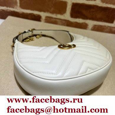 Gucci GG Marmont half-moon-shaped mini bag 699514 White 2022