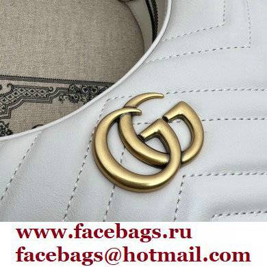 Gucci GG Marmont half-moon-shaped mini bag 699514 White 2022