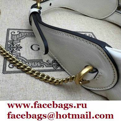 Gucci GG Marmont half-moon-shaped mini bag 699514 White 2022