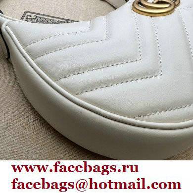 Gucci GG Marmont half-moon-shaped mini bag 699514 White 2022