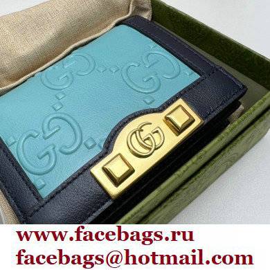 Gucci GG card case wallet 676150 Blue 2022