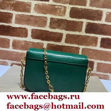 Gucci Horsebit 1955 lizard mini Shoulder bag 675801 Dark Green 2022