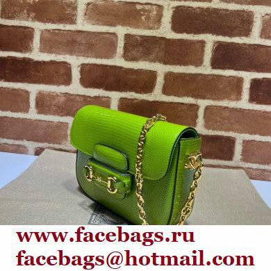 Gucci Horsebit 1955 lizard mini Shoulder bag 675801 Grass green 2022