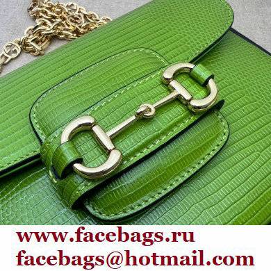 Gucci Horsebit 1955 lizard mini Shoulder bag 675801 Grass green 2022