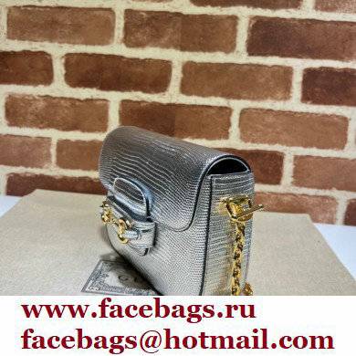 Gucci Horsebit 1955 lizard mini Shoulder bag 675801 Silver 2022