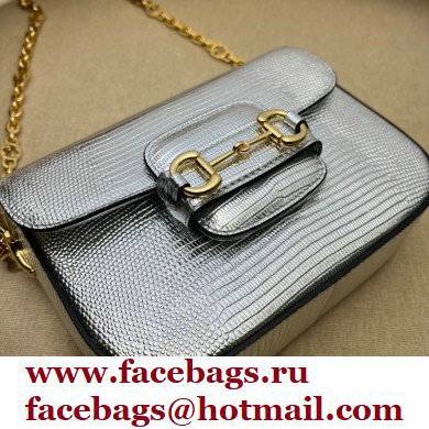 Gucci Horsebit 1955 lizard mini Shoulder bag 675801 Silver 2022