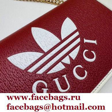 Gucci x Adidas 1955 Horsebit Wallet with Chain Bag 621892 leather Red 2022