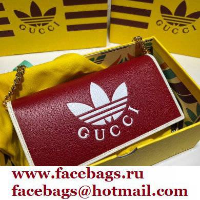 Gucci x Adidas 1955 Horsebit Wallet with Chain Bag 621892 leather Red 2022