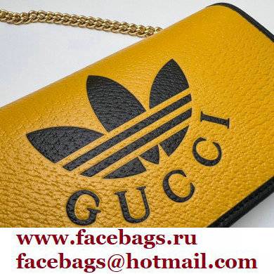 Gucci x Adidas 1955 Horsebit Wallet with Chain Bag 621892 leather Yellow 2022