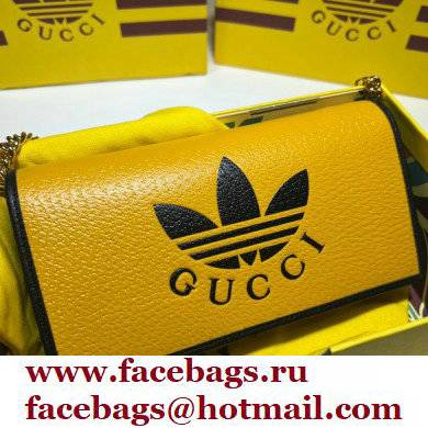 Gucci x Adidas 1955 Horsebit Wallet with Chain Bag 621892 leather Yellow 2022