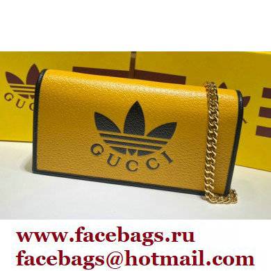 Gucci x Adidas 1955 Horsebit Wallet with Chain Bag 621892 leather Yellow 2022