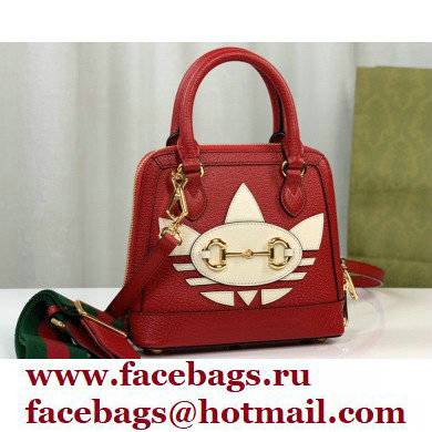 Gucci x Adidas Horsebit 1955 mini Top Handle bag 677212 Red 2022