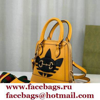 Gucci x Adidas Horsebit 1955 mini Top Handle bag 677212 Yellow 2022