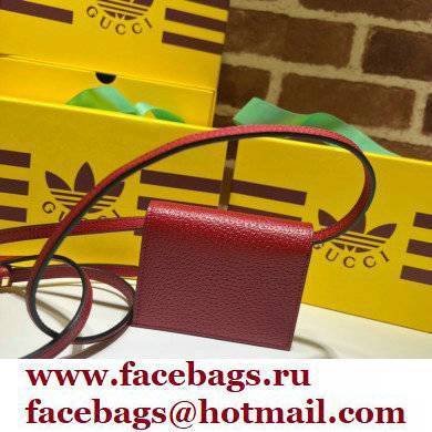 Gucci x Adidas card case with Horsebit Bag 702248 leather Red 2022