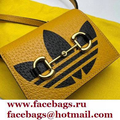 Gucci x Adidas card case with Horsebit Bag 702248 leather Yellow 2022