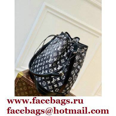 Louis Vuitton Petit Noe Bucket Bag Denim Black