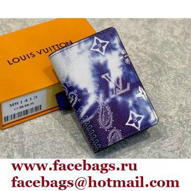 Louis Vuitton Pocket Organizer Wallet M81413 Blue Monogram Bandana Print