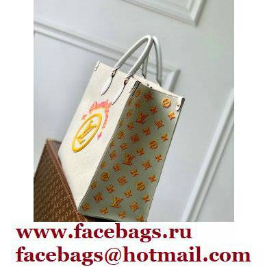 Louis Vuitton jacquard Fabric OnTheGo GM Tote Bag M20815 Yellow