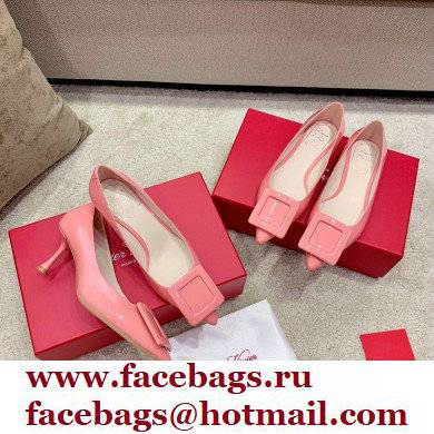 Roger Vivier Heel 2cm/6.5cm/8.5cm Viv' In The City Lacquered Buckle Ballerinas/Pumps Patent Pink