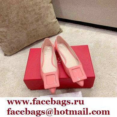 Roger Vivier Heel 2cm/6.5cm/8.5cm Viv' In The City Lacquered Buckle Ballerinas/Pumps Patent Pink