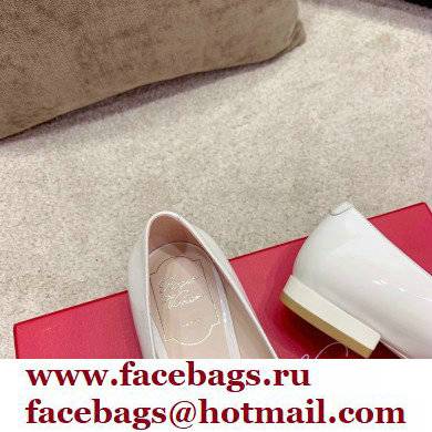 Roger Vivier Heel 2cm/6.5cm/8.5cm Viv' In The City Lacquered Buckle Ballerinas/Pumps Patent White