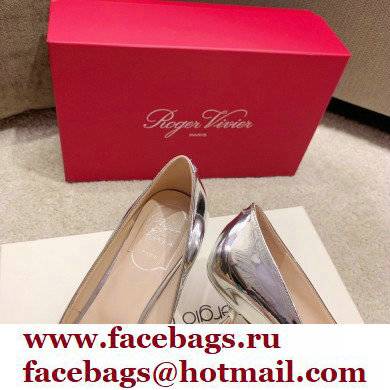 Roger Vivier Heel 4.5cm/8.5cm Flower Strass Buckle Pumps Mirror Silver